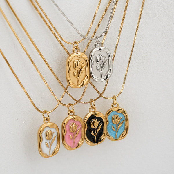 Rose flower necklace