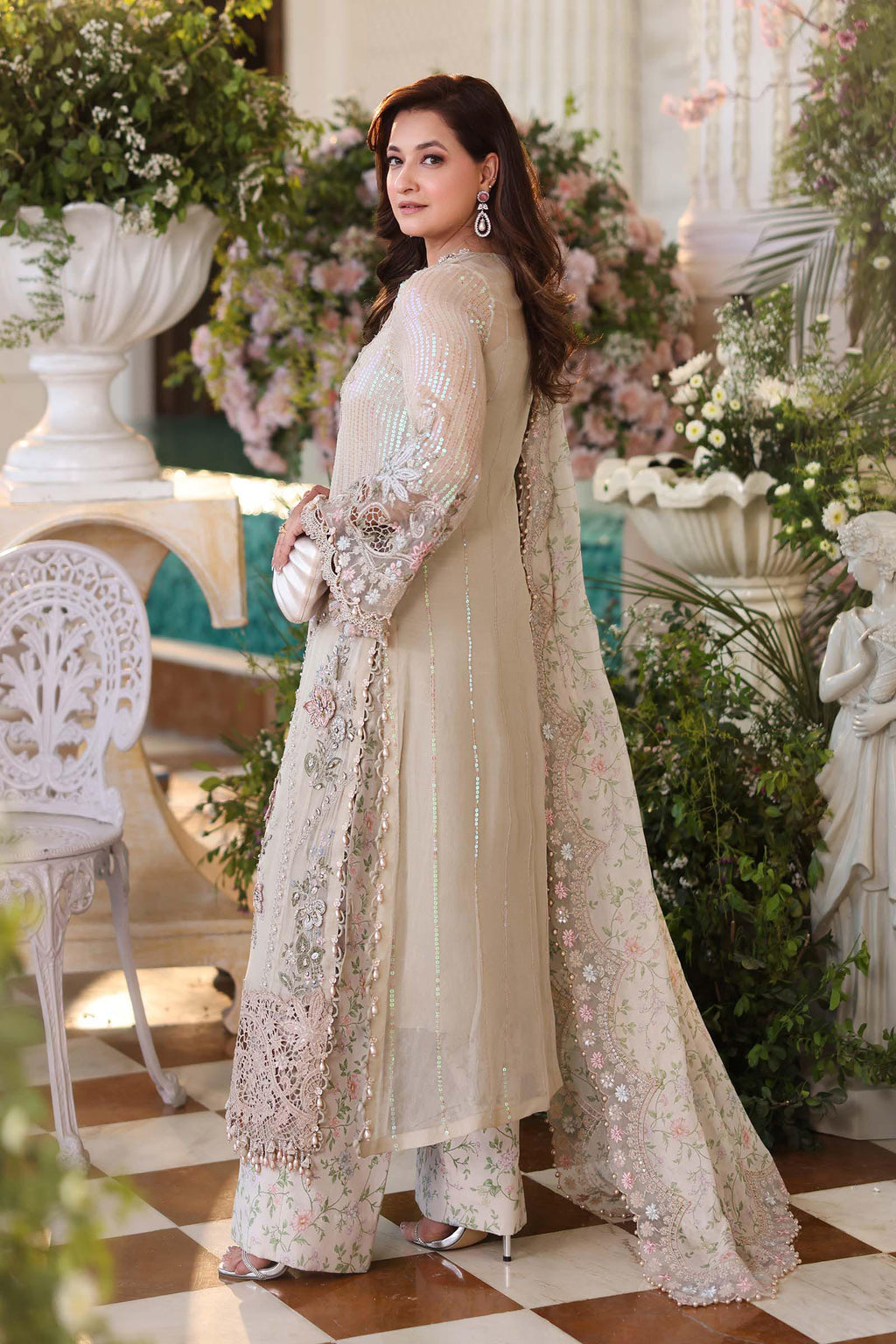 3 Piece Unstitched Embroidered Chiffon Suit mpc-26-107 NOOR E RIVAJ