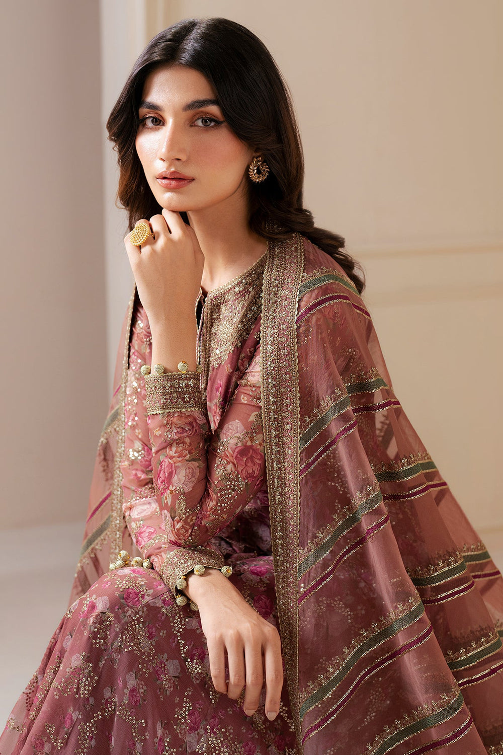 JAZMIN EMBROIDERED CHIFFON UC-3064