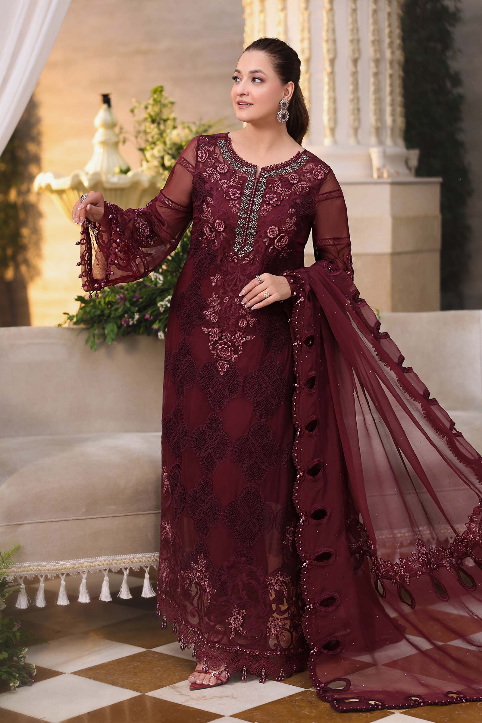 3 Piece Unstitched Embroidered Chiffon Suit MPC-26-108 noorerivaj NOOR E RIVAJ