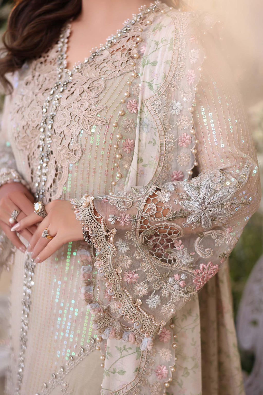 3 Piece Unstitched Embroidered Chiffon Suit mpc-26-107 NOOR E RIVAJ