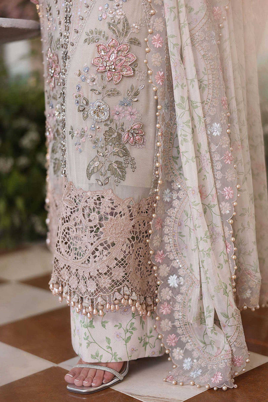 3 Piece Unstitched Embroidered Chiffon Suit mpc-26-107 NOOR E RIVAJ