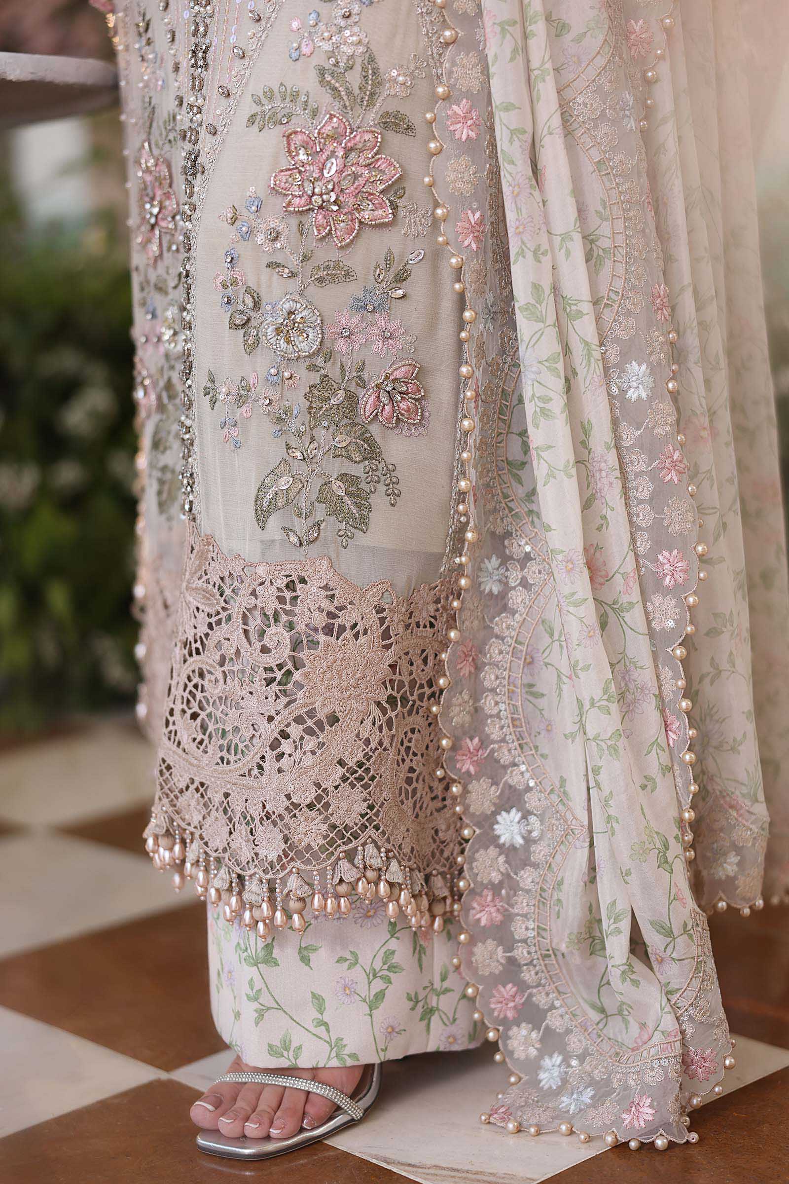 3 Piece Unstitched Embroidered Chiffon Suit mpc-26-107 NOOR E RIVAJ