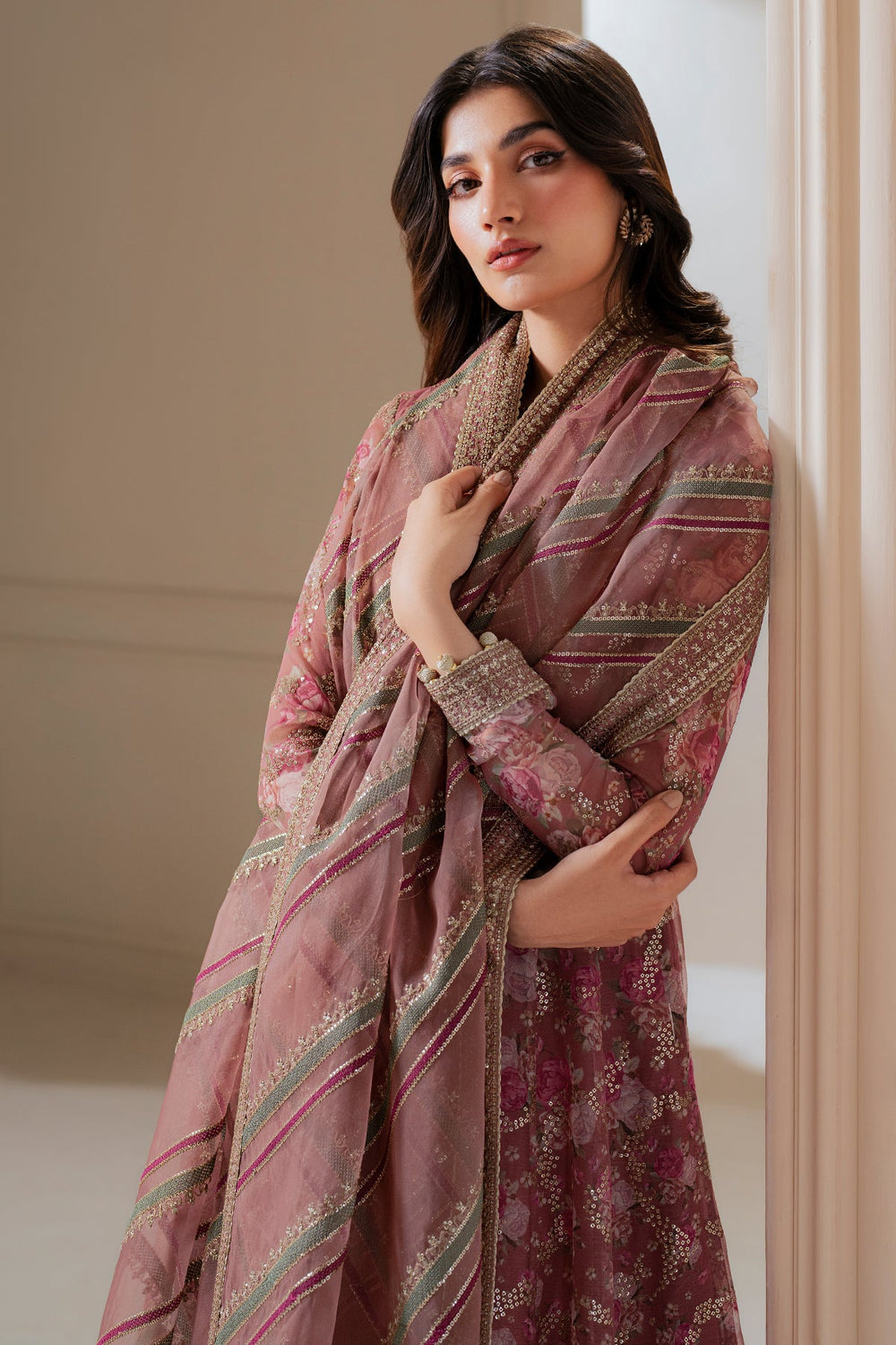 JAZMIN EMBROIDERED CHIFFON UC-3064