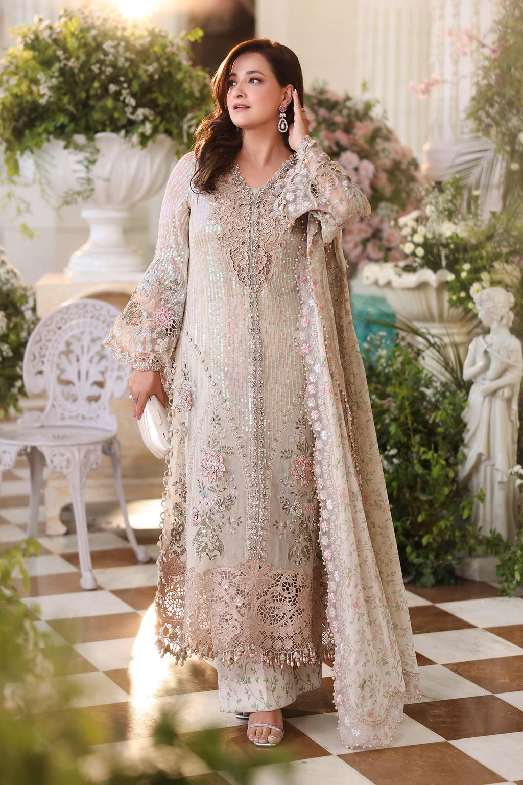 3 Piece Unstitched Embroidered Chiffon Suit mpc-26-107 NOOR E RIVAJ
