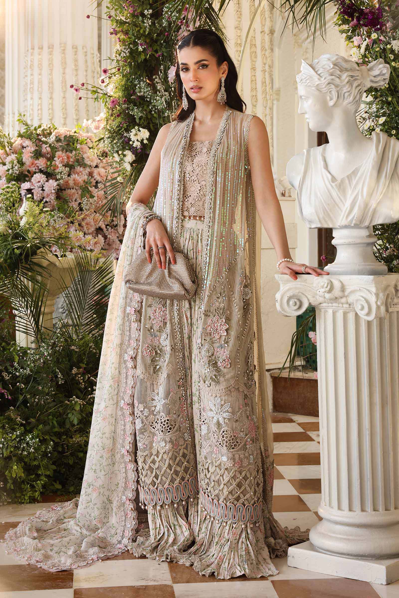3 Piece Unstitched Embroidered Chiffon Suit mpc-26-107 NOOR E RIVAJ