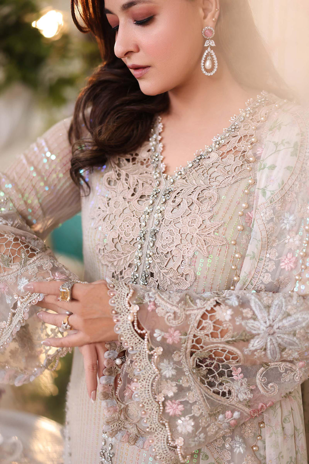 3 Piece Unstitched Embroidered Chiffon Suit mpc-26-107 NOOR E RIVAJ