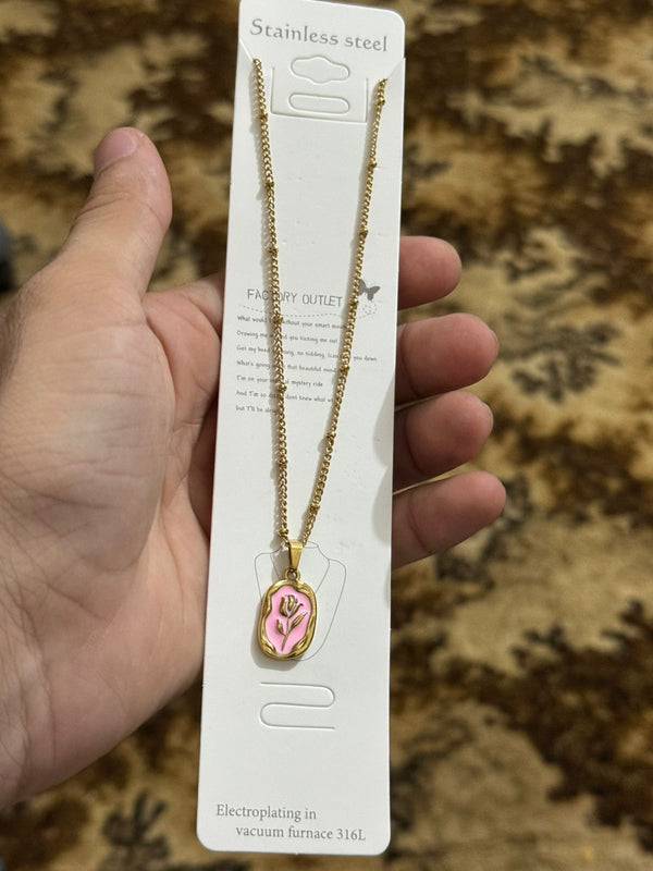 Rose flower necklace
