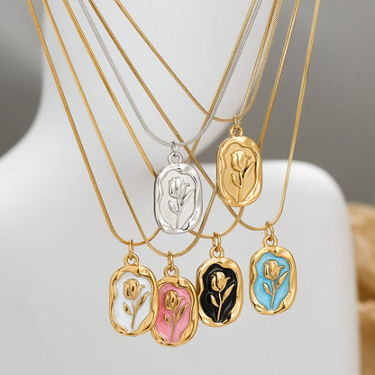 Rose flower necklace