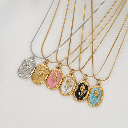 Rose flower necklace