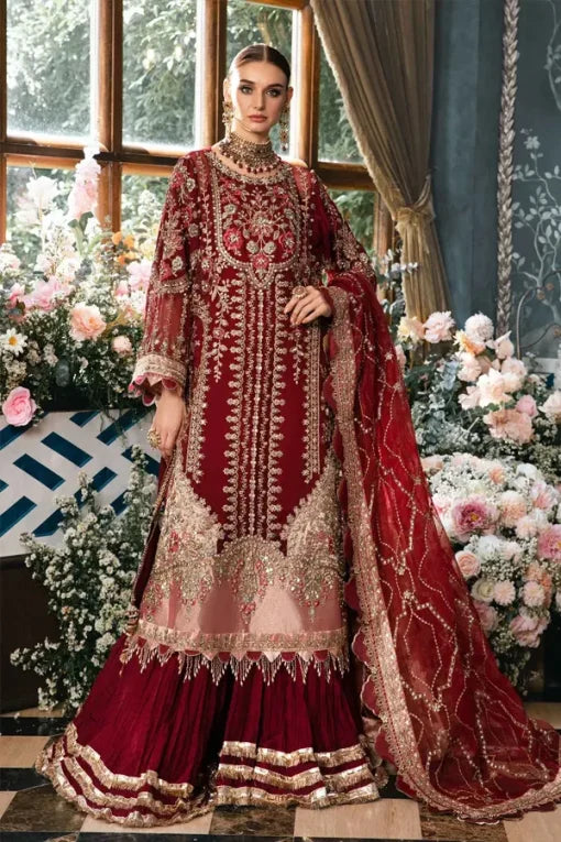 Maria.B Unstitched Embroidered Suit | BD-2807