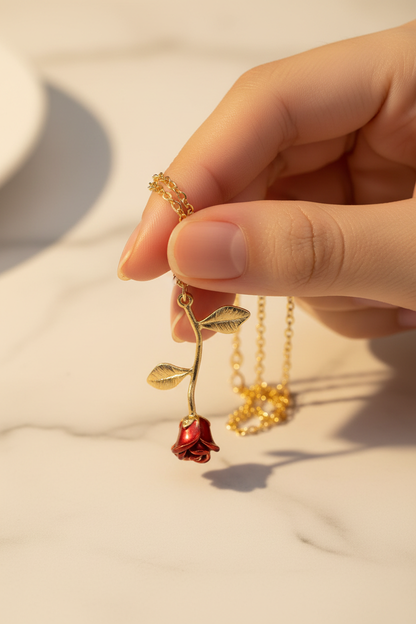 Rose Necklace — Hand Hold Shot