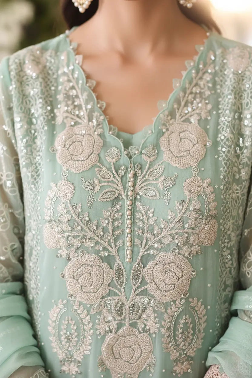 Sea Green Neckline