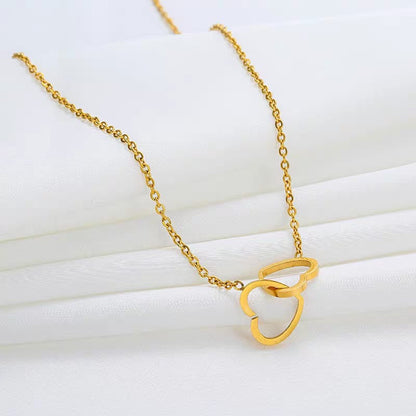 Double Heart Interlocking Necklace